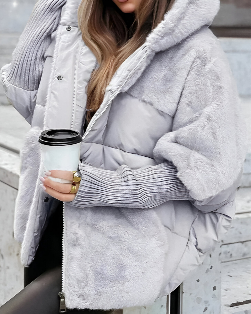 Varm dunjakke med struktur