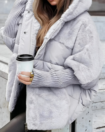 Varm dunjakke med struktur