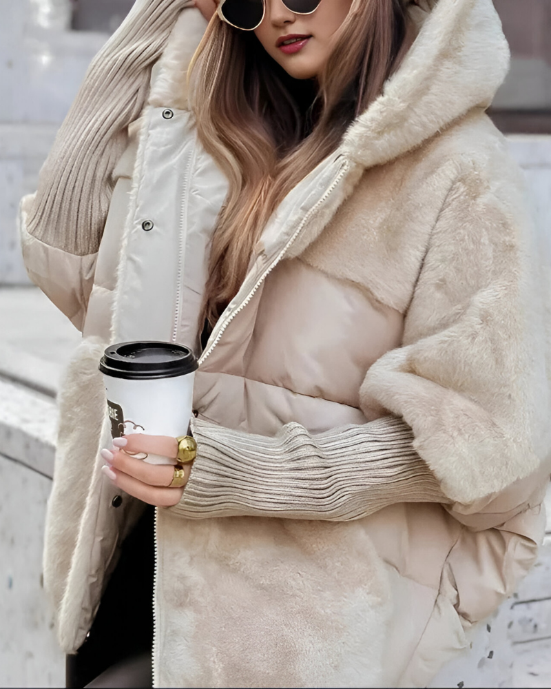 Varm dunjakke med struktur