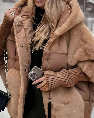 Varm dunjakke med struktur