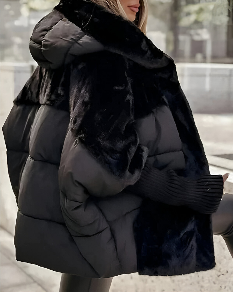 Varm dunjakke med struktur